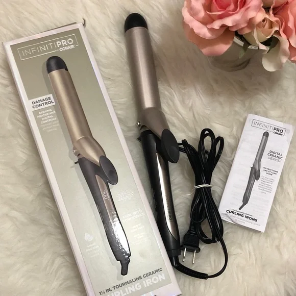 CONAIR • InfinitiPro Be the Pro Tourmaline Ceramic Curling Iron Gold & Black - Picture 3 of 16